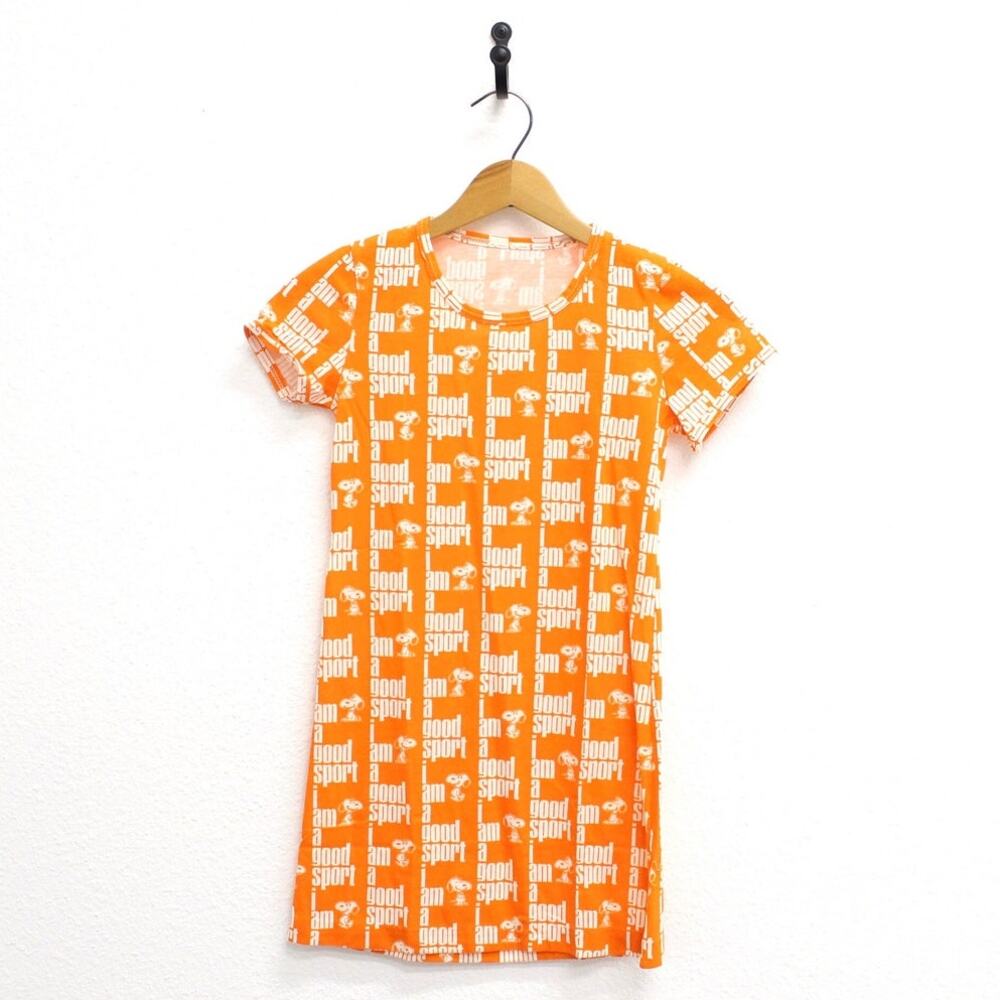 Vintage Kids I Am A Good Sport Snoopy T Shirt Dress Size 7-8